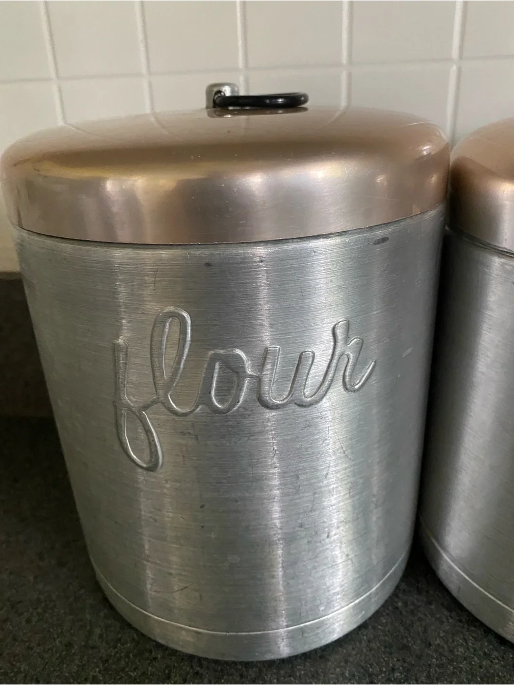 Vintage Heller Hostess Ware Kitchen Canister Set - Flour, Sugar, Coffee, Tea